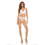 BOMBSHELL BOUDOIR PEEK A BOO WIRE 3 PC SET WHT, L - 3