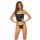 BOMBSHELL BOUDOIR LACE UP SIDES CORSET SET BLACK, M