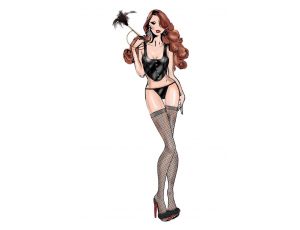 BOMBSHELL BOUDOIR HOOK UP FRONT CORSET SET BLACK, S