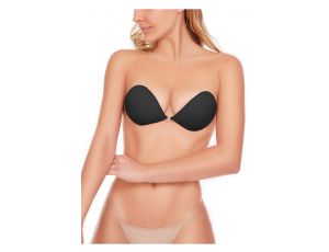 FIT CLOTH ADHESIVE SILICONE BRA BLACK CUP A