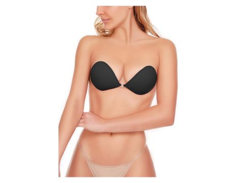 FIT CLOTH ADHESIVE SILICONE BRA BLACK CUP B