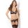 3PC LUX LACE LUREX GARTER & THONG SET BLACK, S/M