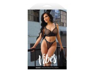 BADDIE LONGLINE MESH BRALETTE & PANTY, M/L