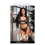 BARBED WIRE FISHNET BRALETTE, LONG SLEEVE SHRUG & PANTY, M/L - 3