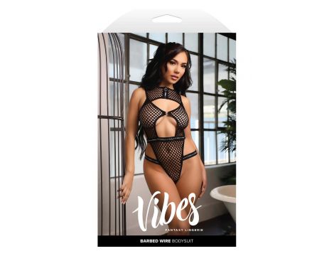 BARBED WIRE FISHNET BODYSUIT, M/L - 2