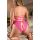 BETWEEN THE LINES CROTCHLESS LACE HALTER TEDDY, QS