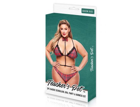 TEACHERS PET 3PC BADDIE SCHOOLGIRL SET, QUEEN - 4