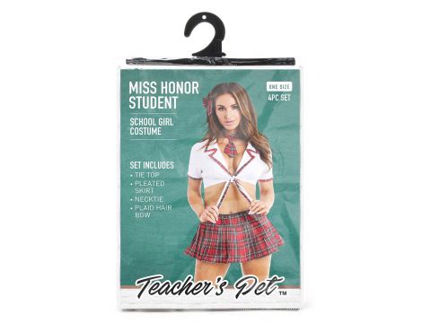 TEACHER PET MISS HONOR STUDENT 4 PC SCHOOL GIRL COSTUME - 5