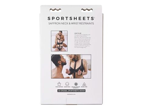 SPORTSHEETS SAFFRON NECK AND WRIST RESTRAINT - 5