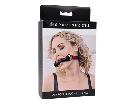 SPORTSHEETS SAFFRON SILICONE BIT GAG - 4