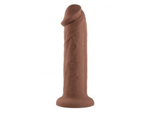 EVOLVED 7INCH GIRTHY VIBRATING DONG, DARK FLESH