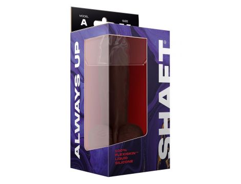SHAFT MODEL A 7.5 INCH LIQUIDE SILICONE DONG WITH BALLS MAHOGANY - 2