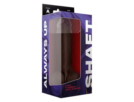 SHAFT MODEL A 9.5 INCH LIQUIDE SILICONE DONG WITH BALLS MAHOGANY - 2