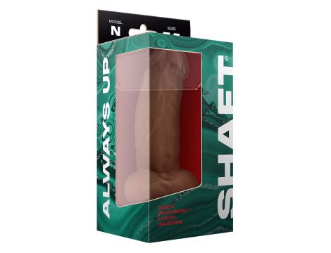 SHAFT MODEL N 7.5 INCH LIQUID SILICONE DONG WITH BALLS OAK - 2
