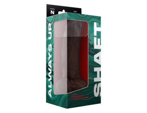SHAFT MODEL N 9.5 INCH LIQUIDE SILICONE DONG WITH BALLS MAHOGANY - 3