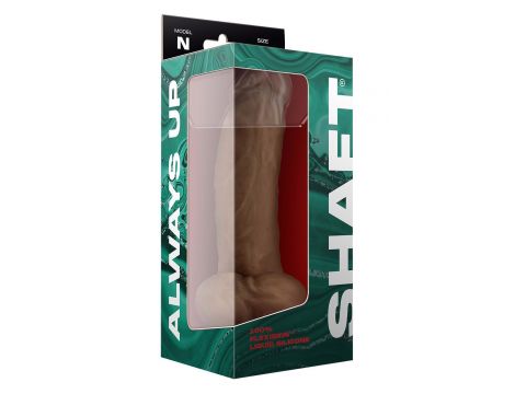SHAFT MODEL N 9.5 INCH LIQUID SILICONE DONG WITH BALLS OAK - 3