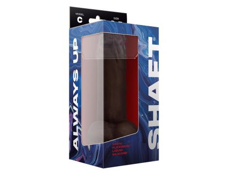 SHAFT MODEL C 8.5 INCH LIQUIDE SILICONE DONG WITH BALLS MAHOGANY - 3