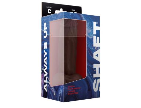 SHAFT MODEL C 7.5 INCH LIQUIDE SILICONE DONG WITH BALLS MAHOGANY - 2