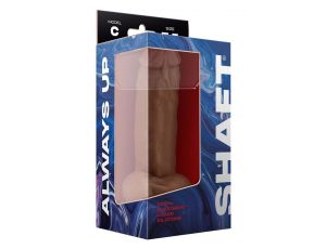 SHAFT MODEL C 7.5 INCH LIQUID SILICONE DONG WITH BALLS OAK