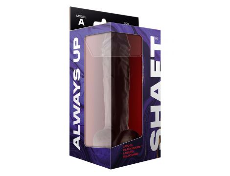 SHAFT MODEL A 10.5 INCH LIQUID SILICONE DONG WITH BALLS MAHOGANY - 3