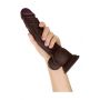 SHAFT MODEL A 10.5 INCH LIQUID SILICONE DONG WITH BALLS MAHOGANY - 5