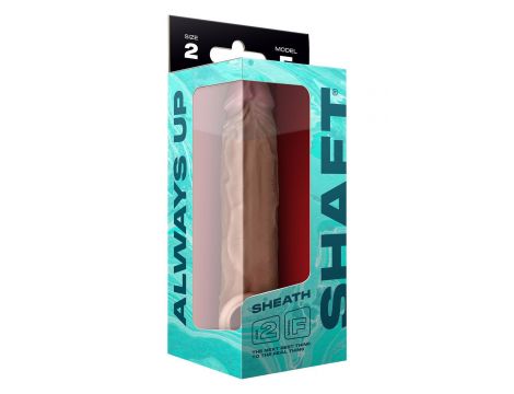 SHAFT SHEATH MODEL F 6.9 INCH LIQUID SILICONE SLEEVE OAK - 4