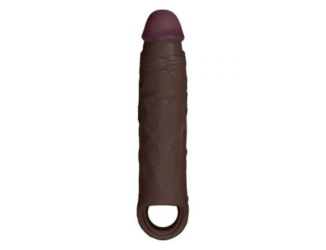 SHAFT SHEATH MODEL F 6.9 INCH LIQUID SILICONE SLEEVE MAHOGANY - 2