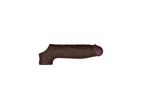 SHAFT SHEATH MODEL F 6.9 INCH LIQUID SILICONE SLEEVE MAHOGANY - 3