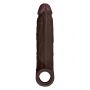 SHAFT SHEATH MODEL F 6.9 INCH LIQUID SILICONE SLEEVE MAHOGANY - 5