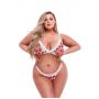 WHITE FLORAL & LACE BRA SET, XL - 2