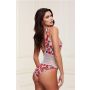 WHITE FLORAL & LACE TEDDY, M/L - 3