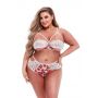 WHITE FLORAL & LACE BRA SET, XL - 3