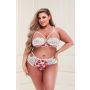 WHITE FLORAL & LACE BRA SET, XL - 5