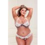 GREY FLORAL & LACE BRA SET, XL - 3