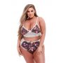 GREY FLORAL & LACE BRA SET, XL - 3