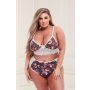 GREY FLORAL & LACE BRA SET, XL - 5