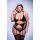 3PC LACE & MESH BRA, GARTER & PANTY SET BLACK, QUEEN