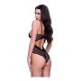 SEXY STRAPPY LACE TEDDY BLACK, S/M - 5