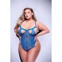 SEXY STRAPPY LACE TEDDY BLUE, QUEEN - 2