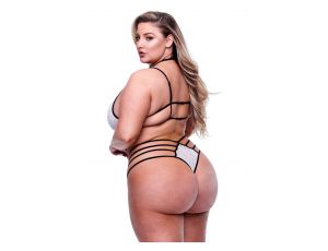 2PC STRAPPY LACE BRA & PANTY SET BLACK, QUEEN