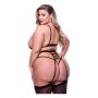 SEXY STRAPPY LACE TEDDY WITH GARTERS BLACK, QUEEN - 5
