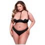 BACI 2PC SEXY QUARTER CUP BRA & GSTRING SET BLACK, QUEEN - 2