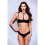 BACI 2PC SEXY QUARTER CUP BRA & GSTRING SET BLACK, M/L - 2