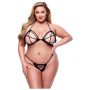 BACI 2 PCS PEEK-A-BOO BRA & CROTCHLESS G-STRING SET BLACK , Q - 4