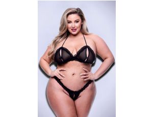 BACI 2PC PEEKABOO BRA & CROTCHLESS GSTRING SET, QUEEN