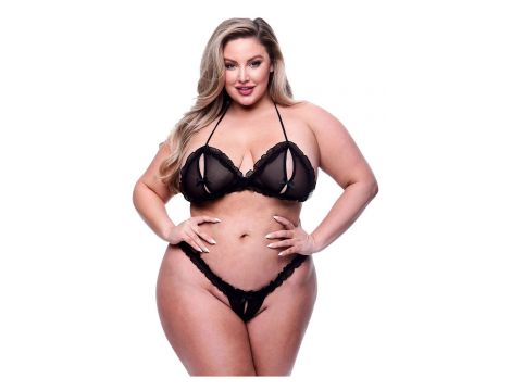BACI 2PC PEEKABOO BRA & CROTCHLESS GSTRING SET, QUEEN - 2