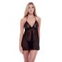 BACI ECO LACE AND MESH CHEMISE BLACK, S/M - 2