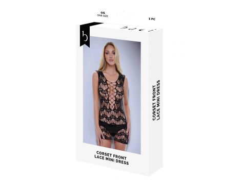 BACI CORSET FRONT LACE MINI DRESS BLACK, OS - 5