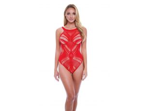 BACI JACQUARD BODYSUIT RED, OS