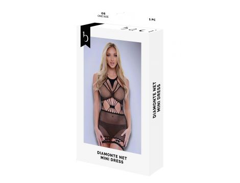 BACI DIAMONTE NET MINI DRESS BLACK, OS - 5